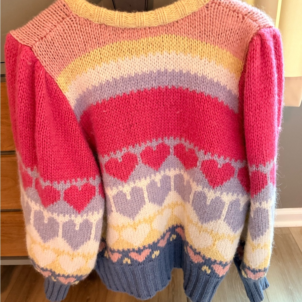 LoveShackFancy Shirelle Alpaca blend heart sweater - Picture 5 of 7